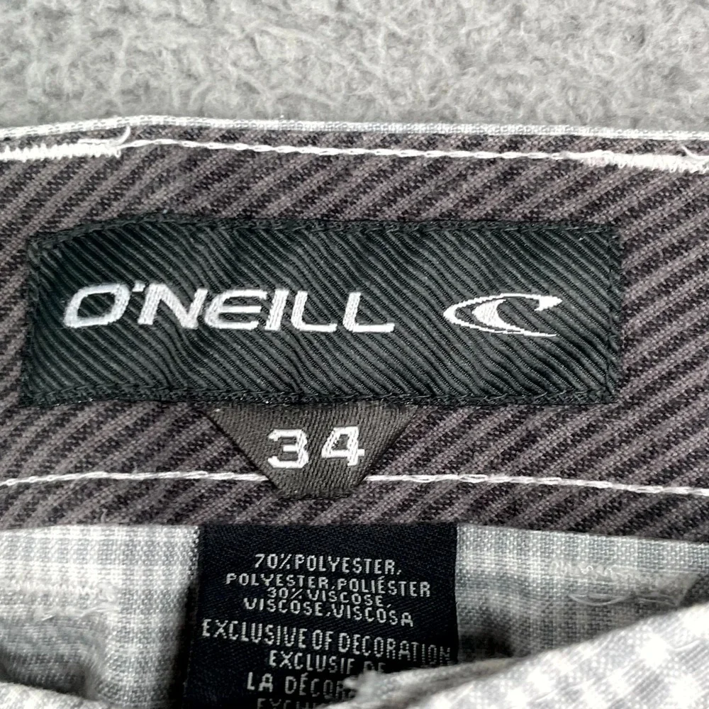 O'Neill Hybrid Shorts Mens 34 White Gray Gingham Plaid Gorpcore Outdoor‎ Hiking